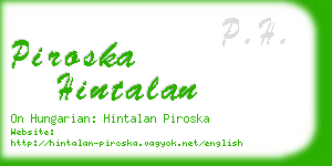 piroska hintalan business card